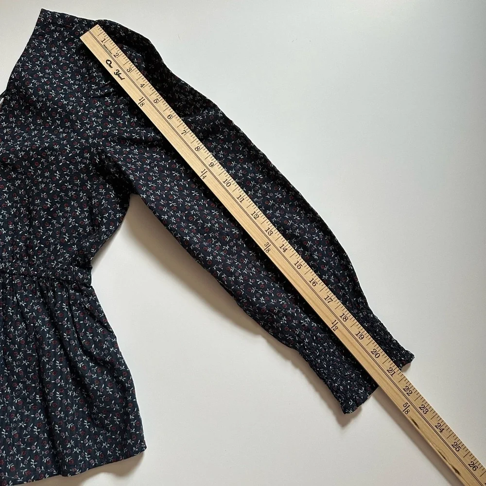 Madewell Black Peplum Long Sleeve Blouse size S - Picture 13 of 15